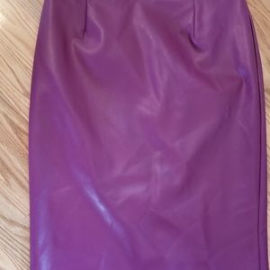 Purple pleather ashro pencil skirt